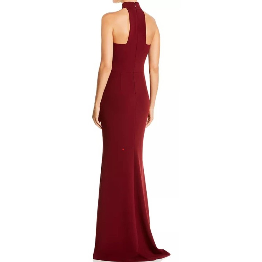 AQUA Bloomingdales SZ 6 burgundy halter formal maxi dress gown NWT  $268 B113